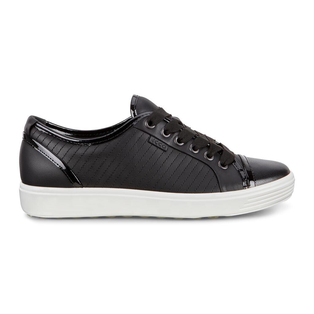 Ecco Soft 7 Cap Toe Womens Sneakers In Black Sales - India RDV-058249